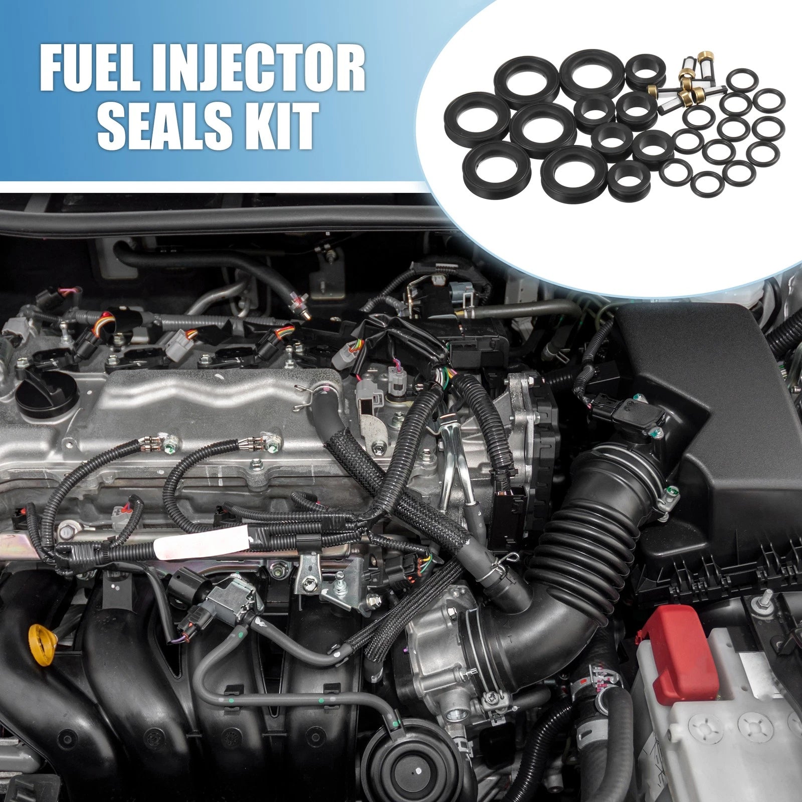 Set of 6 Fuel Injector O Rings Seals for Toyota 4Runner (1996–1998) & Lexus ES300