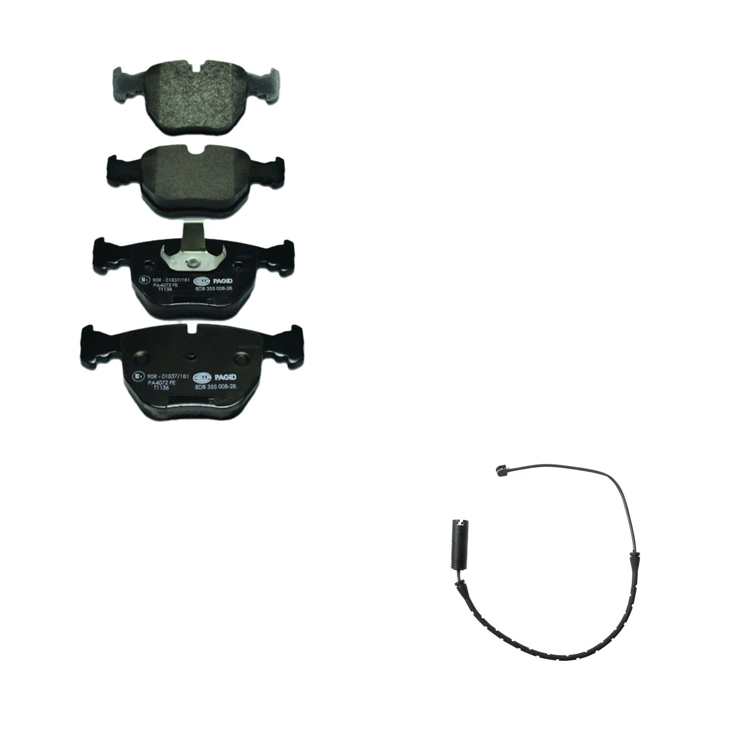 Hella Front Low-Met Disc Brake Pad w/Sensor for BMW E38 740i 740iL (1995–2001)