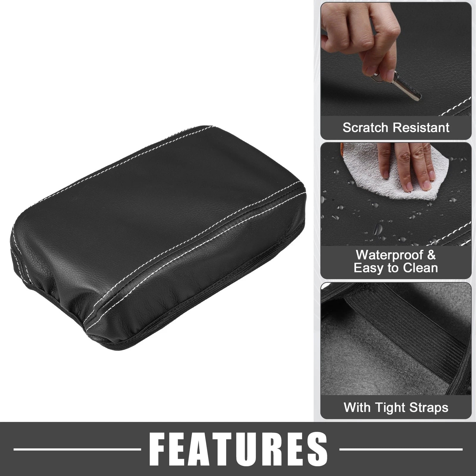 Center Console Armrest Cushion for Toyota Corolla Cross (2022–2023) Black White