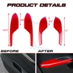 Sporty Red Interior Door Armrest Panel Trim Cover for Honda Civic (2016-2020)