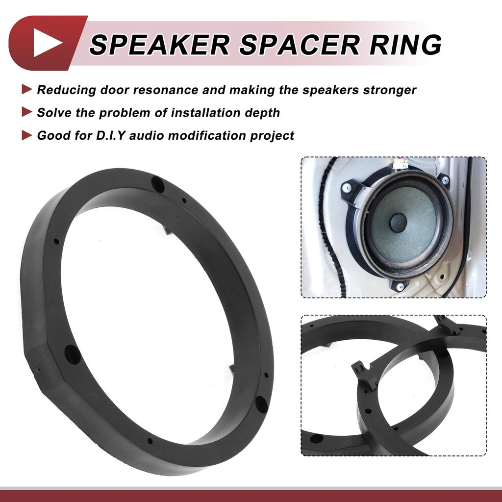 Set of 2 Speaker Spacer Ring Adaptors for Honda CRZ (2011–2016) 6.5" ABS