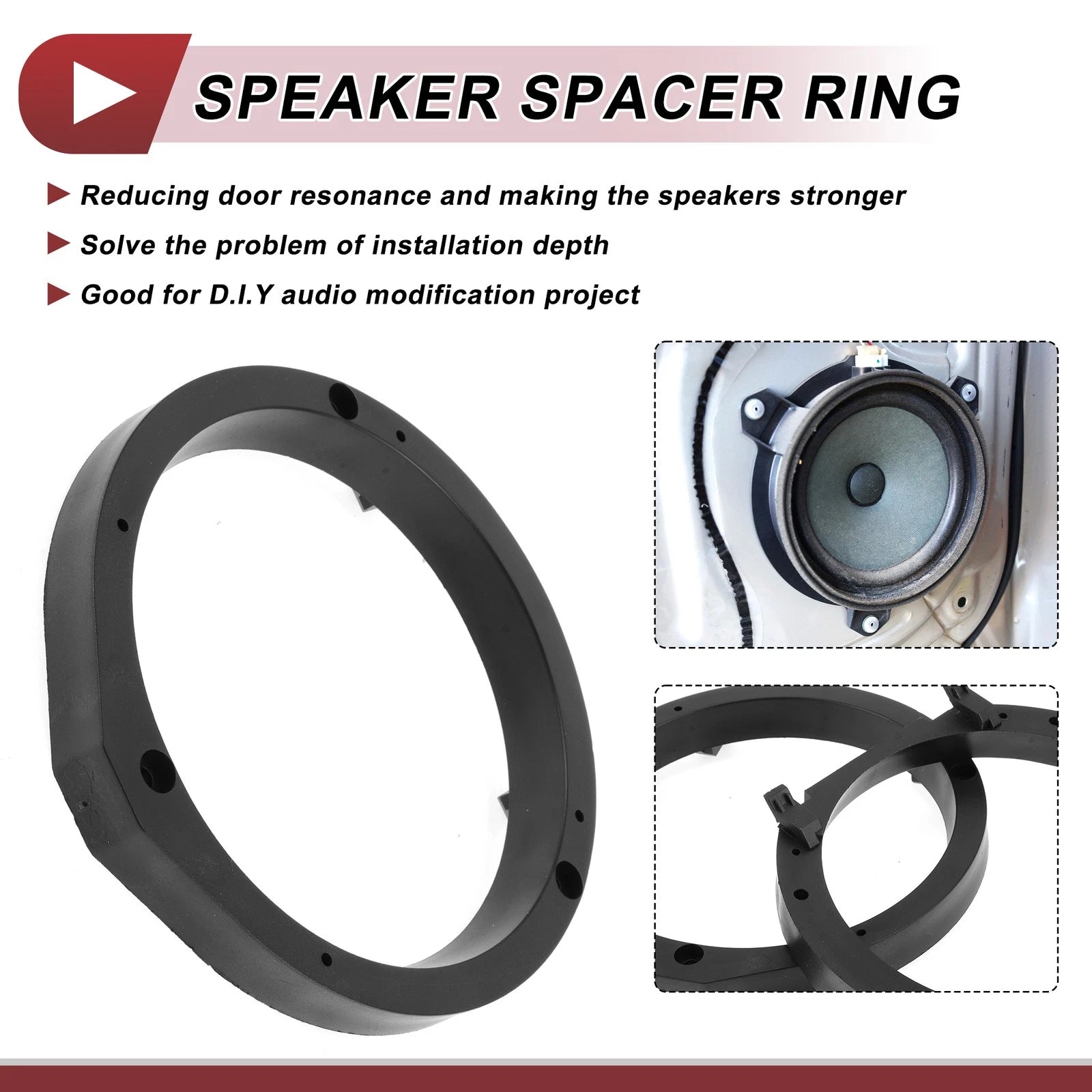 Set of 2 Speaker Spacer Ring Adaptors for Honda CRZ (2011–2016) 6.5" ABS