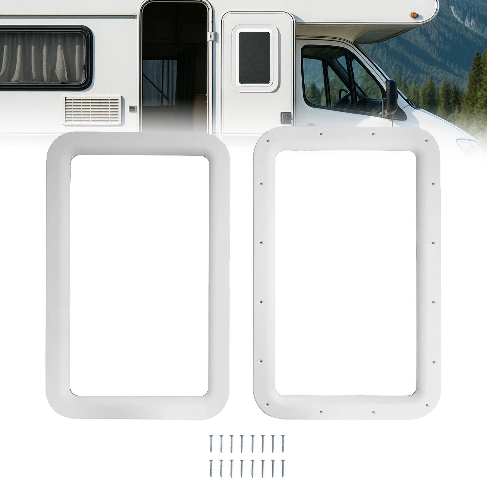 RV Entrance Door Window Frame for Camper Trailer (15.7" x 24.8")