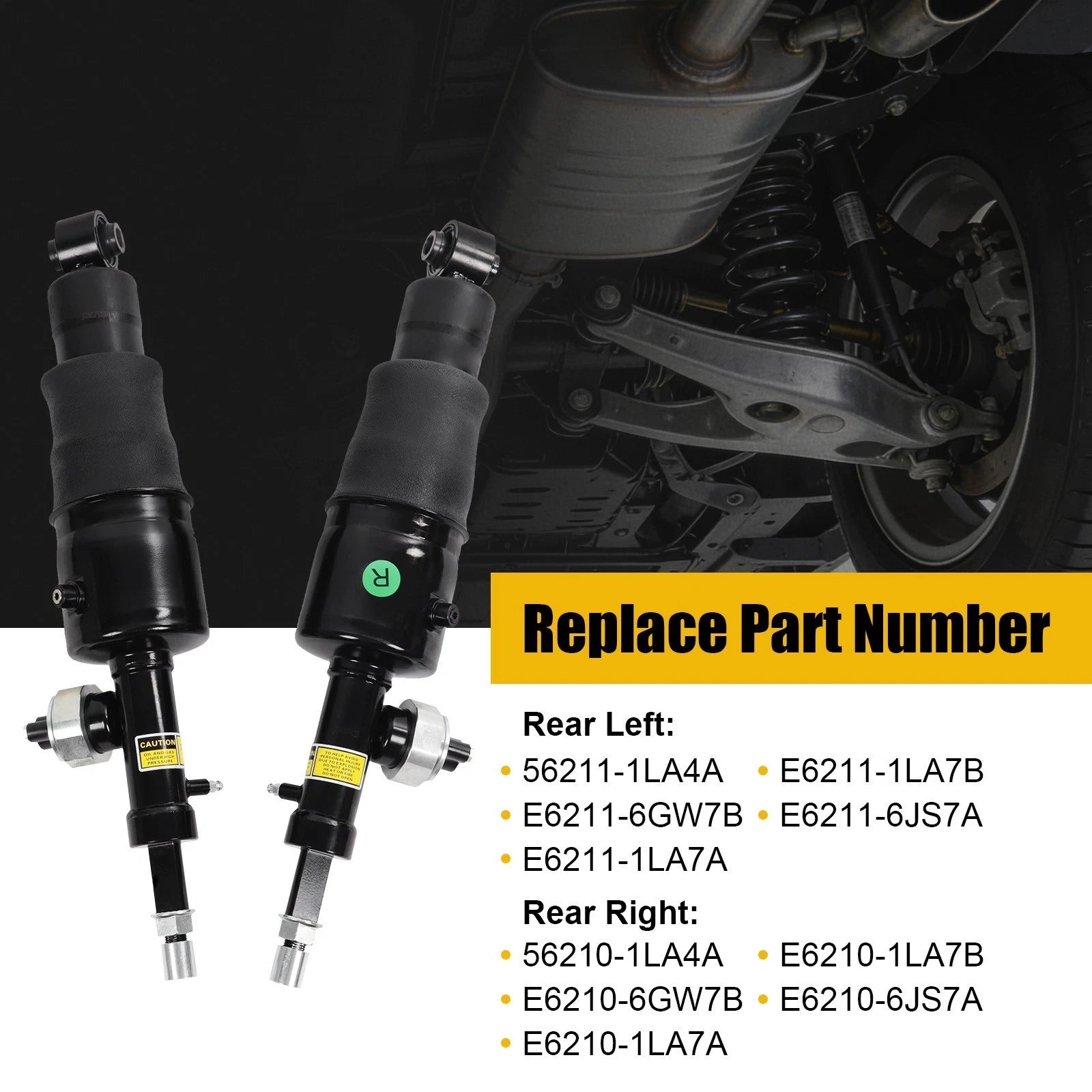 Pair Rear Air Suspension Shock Struts for Infiniti QX56 QX80 (2011–2021)
