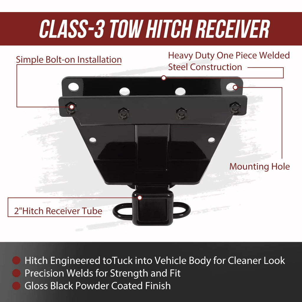 Class 3 Towing Trailer Hitch 2" Receiver for Jeep Grand Cherokee (2005–2010)