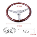 15" Real Wood Steering Wheel for Marine Boat with 3/4" Axle Hub Adapter