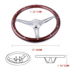 15" Real Wood Steering Wheel for Marine Boat with 3/4" Axle Hub Adapter