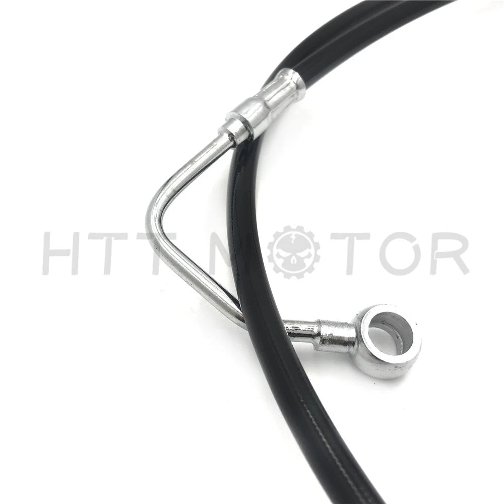 Black +10" Upper Front Brake Line for Harley Touring (2009–2013) w/ABS