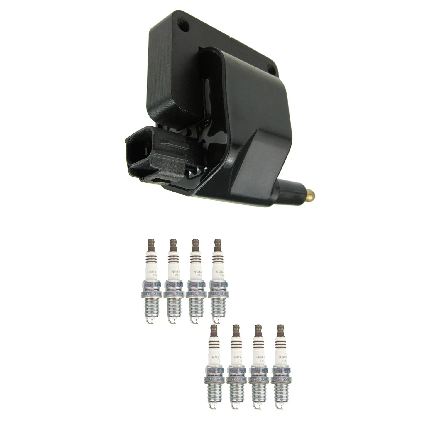 Set of 8 NGK HEI Ignition Coils & Ruthenium Spark Plugs for Ram 1500 2500 3500 (2002–2023)