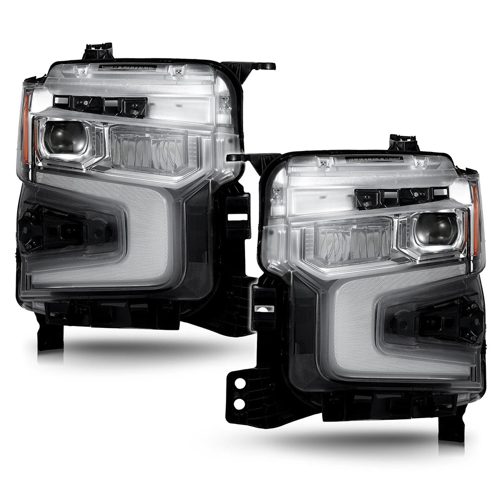 Set of 2 LED Headlights for Chevy Silverado 1500 LTZ (2022–2026) Chrome w/DRL