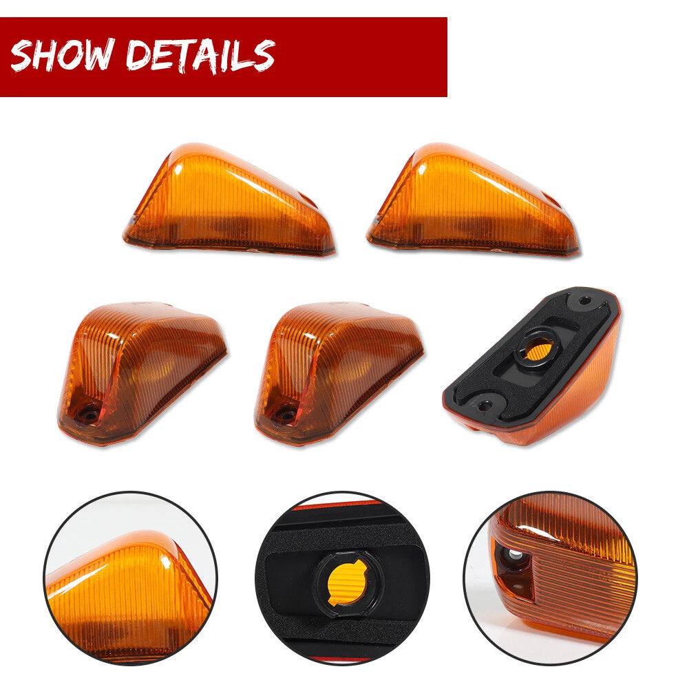 Set of 5 Amber Cab Roof Marker Running Lights for Ram ProMaster 1500 2500 3500 (2014–2023)