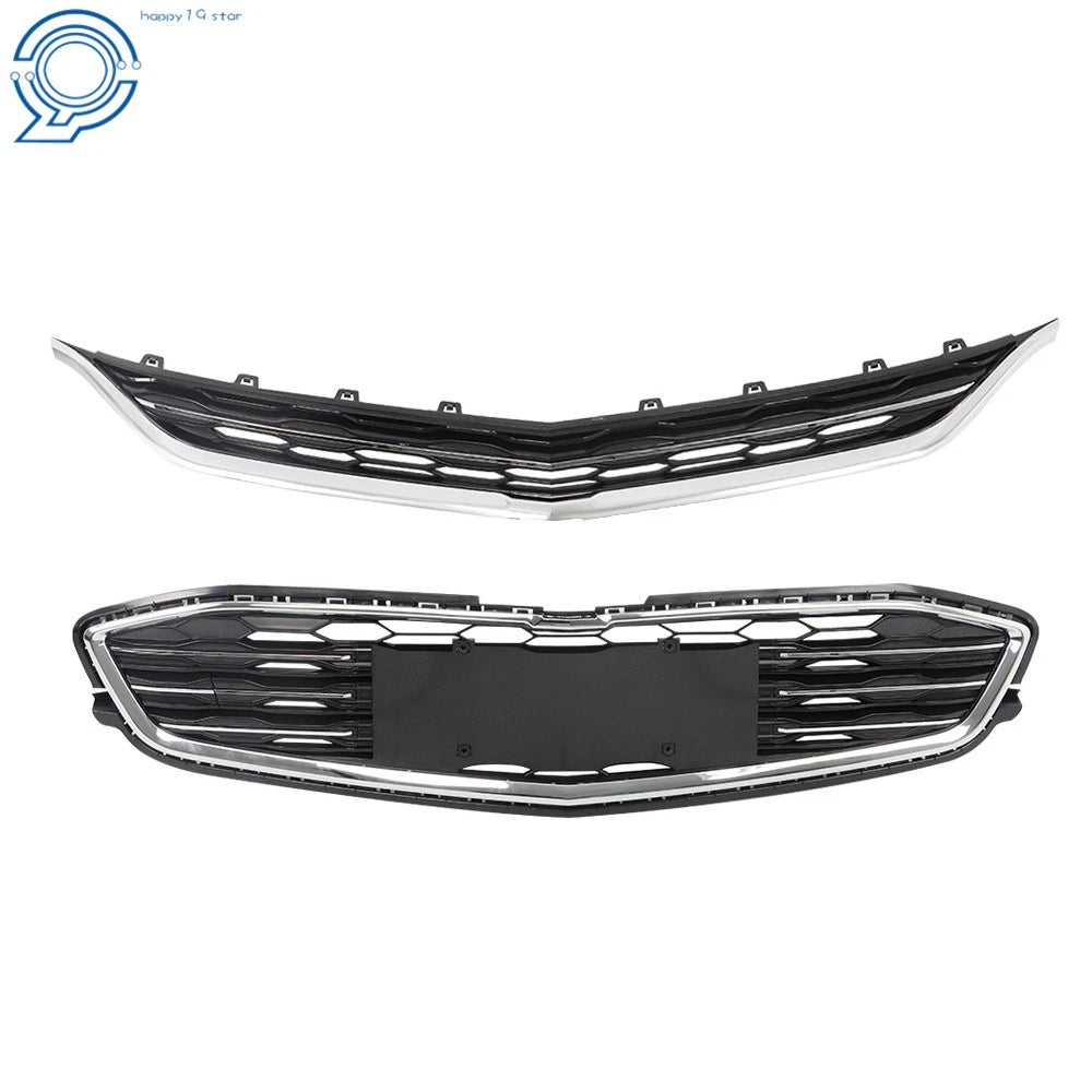 Front Bumper Upper Lower Mesh Grille for Chevy Malibu (2016-2018)