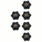 Set of 6 Black M6 38mm Clamping Nuts for Grip and Screw