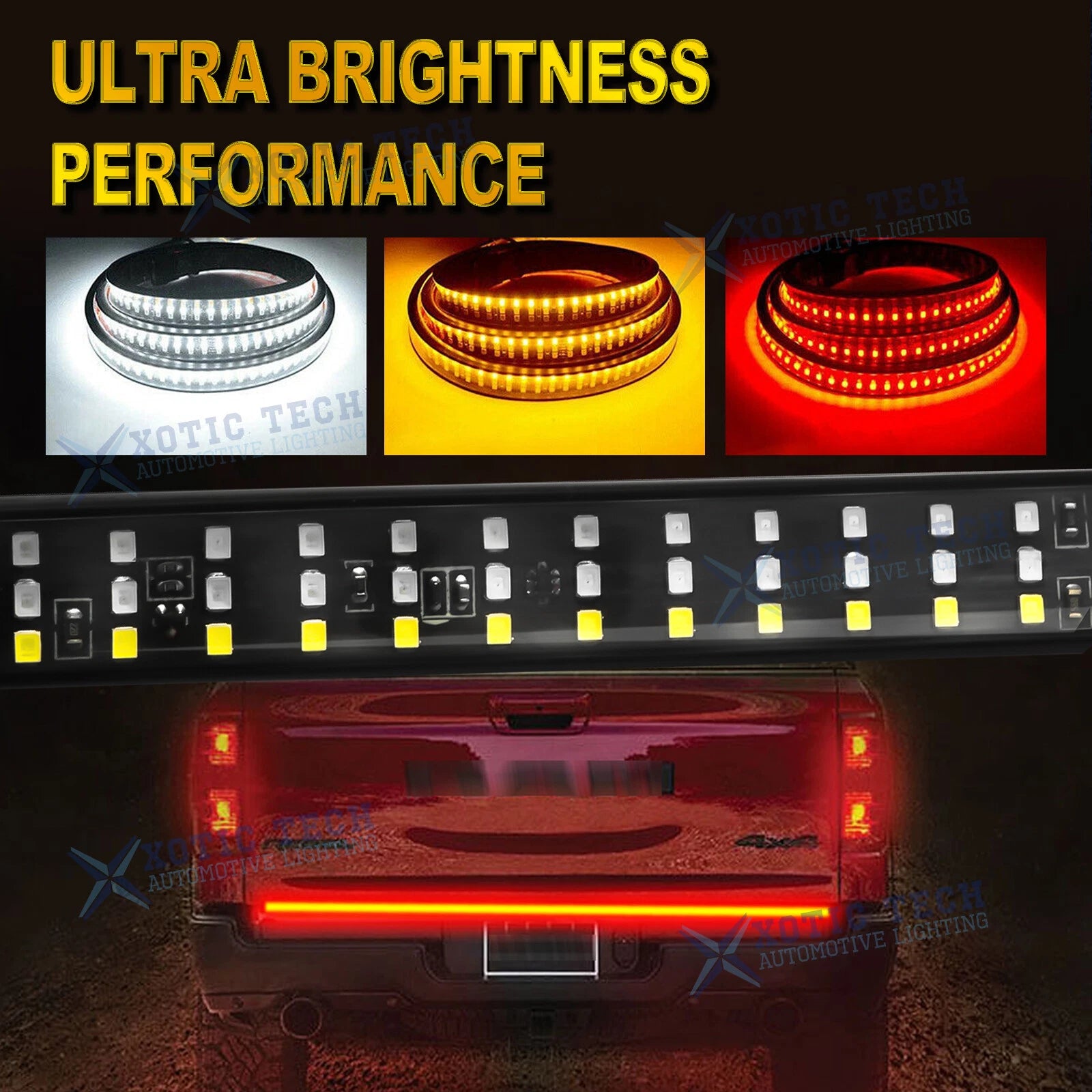 LED Strip Tailgate Light Bar for Chevy Ford Dodge Truck (2014-2024)