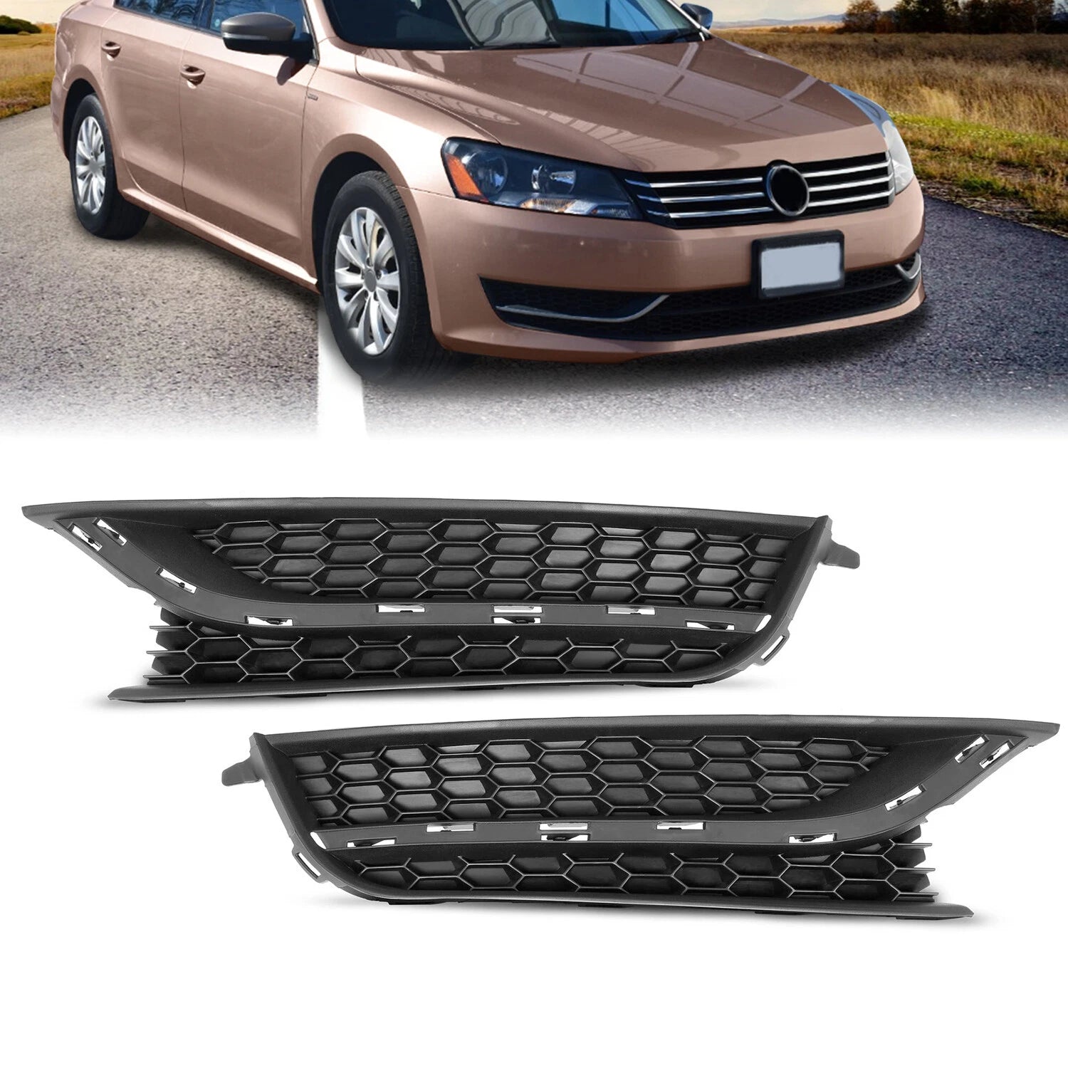 Fog Light Cover Bezel Pair for Volkswagen Passat (2012–2015)
