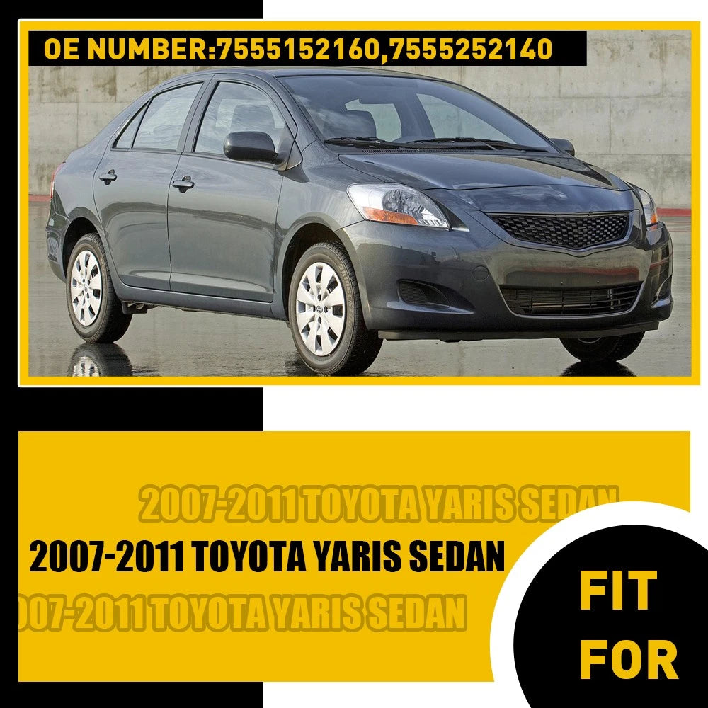 Set of 2 Roof Drip Moulding Trim for Toyota Yaris Sedan (2007–2011)