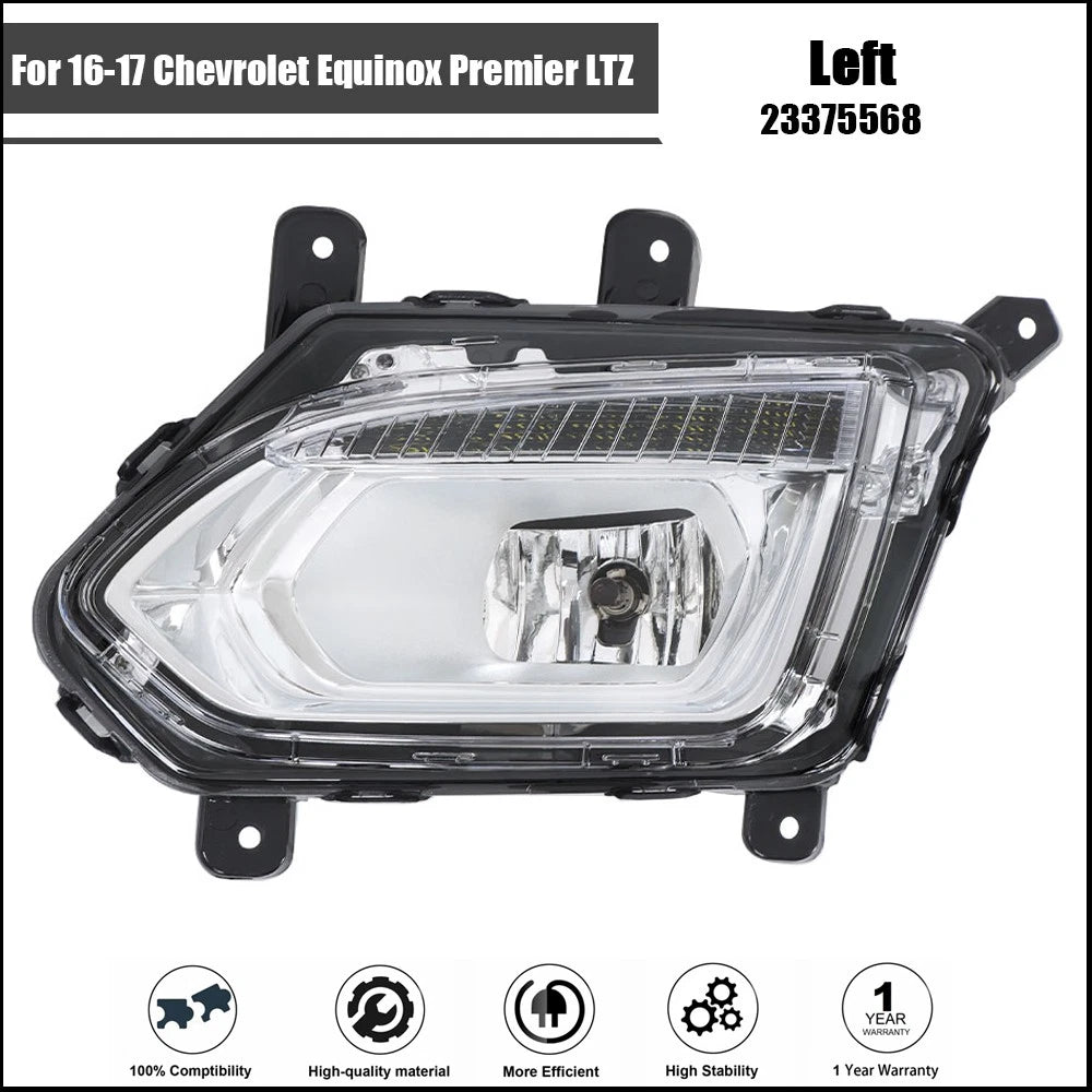 Fog Light for Chevrolet Equinox (2016–2017) Clear LH Side Halogen