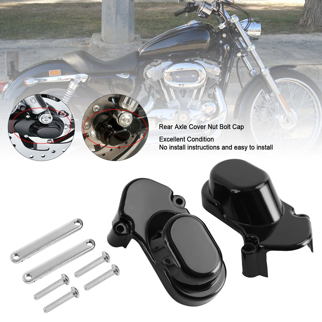Rear Axle Cover Nut Bolt Cap for Harley Sportster 1200 XL1200C 883 (2005–2017) Black