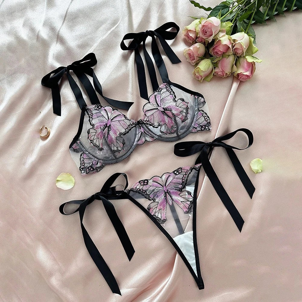 2X Elegant Butterfly Underwear Set for Women (2023–2023)