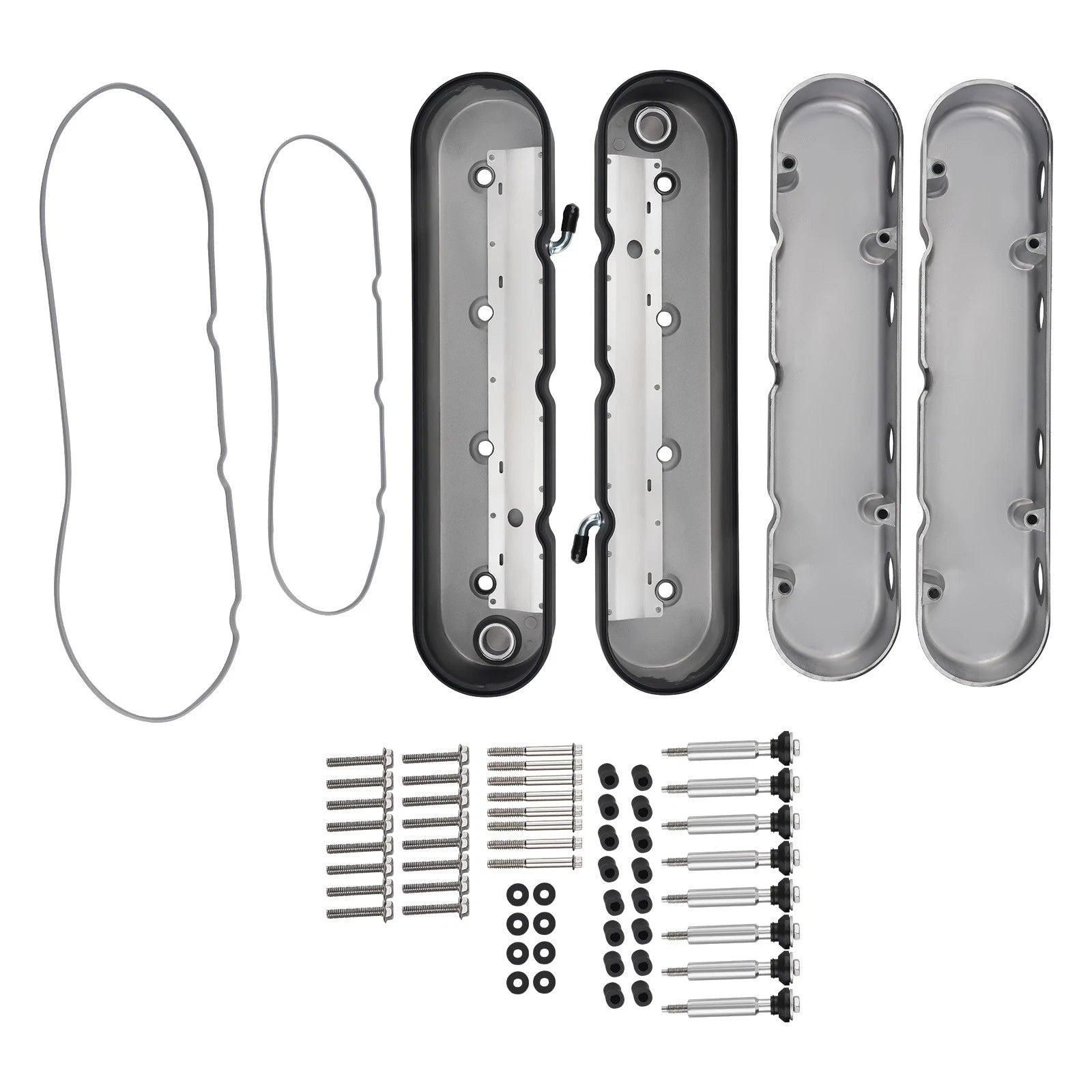Fabricated Aluminum Valve Covers for LS Engines (LS1, LS2) JM80822BK