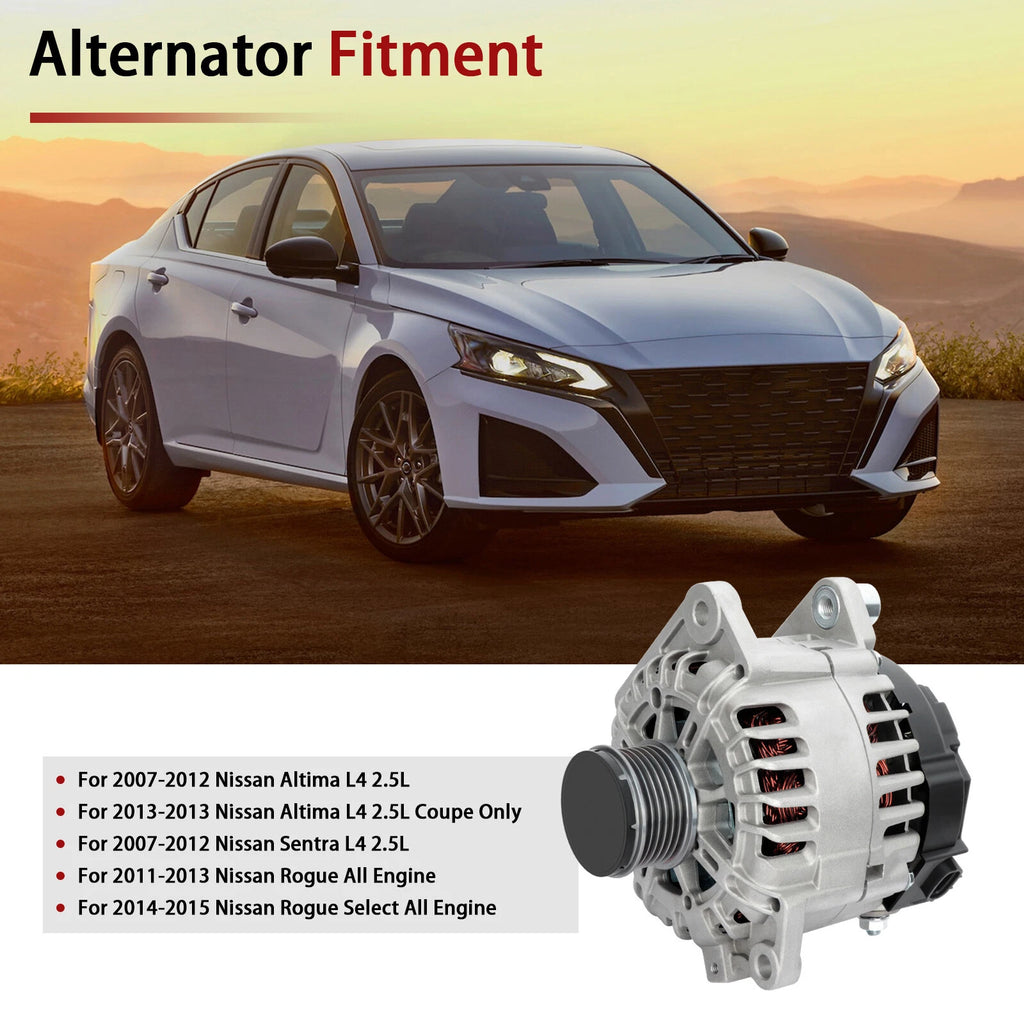 Alternator for Nissan Altima Sentra Rogue (2007–2009) 2.5L 110Amp
