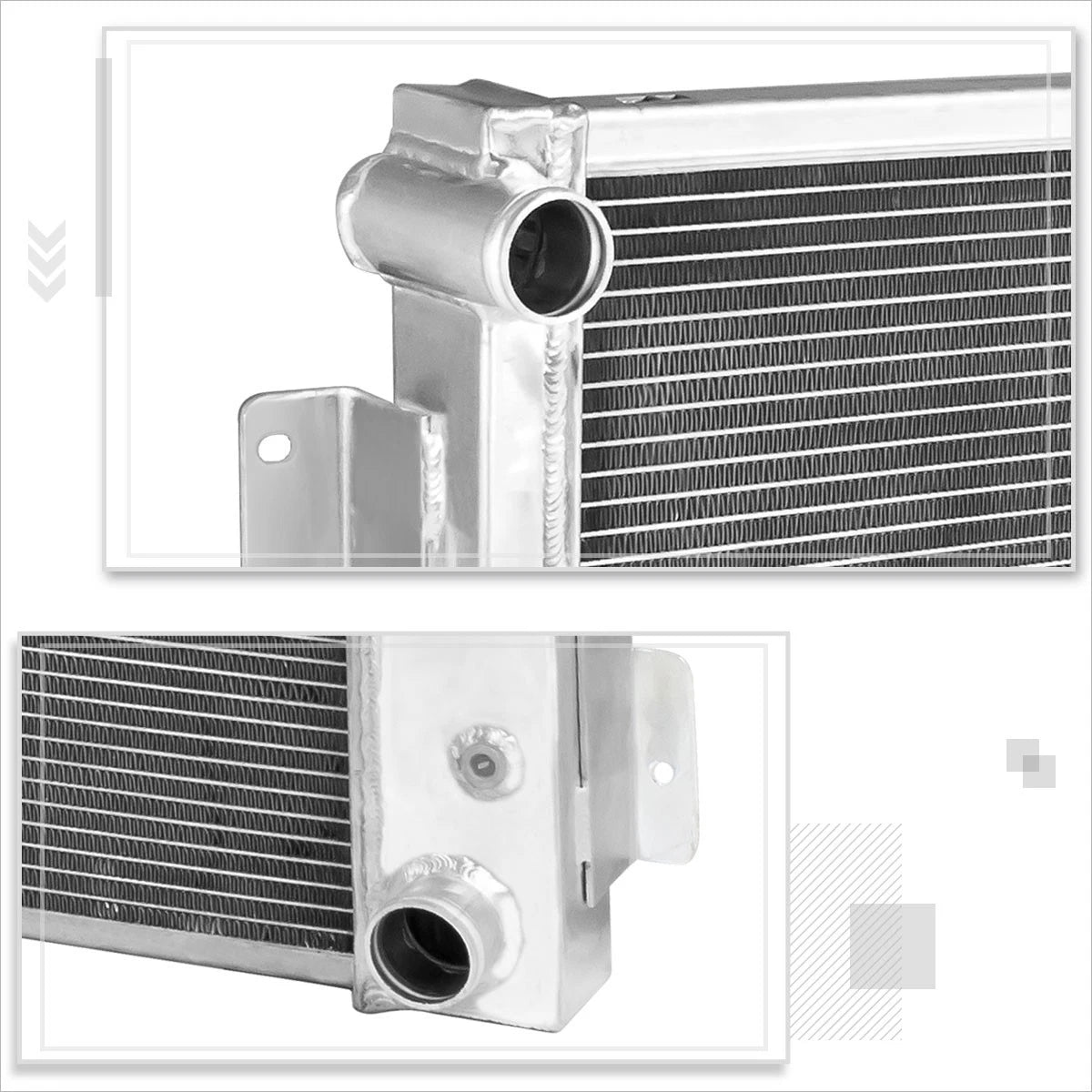 3-Row Aluminum Racing Radiator for Chevy Camaro/Pontiac Firebird (1967–1969)