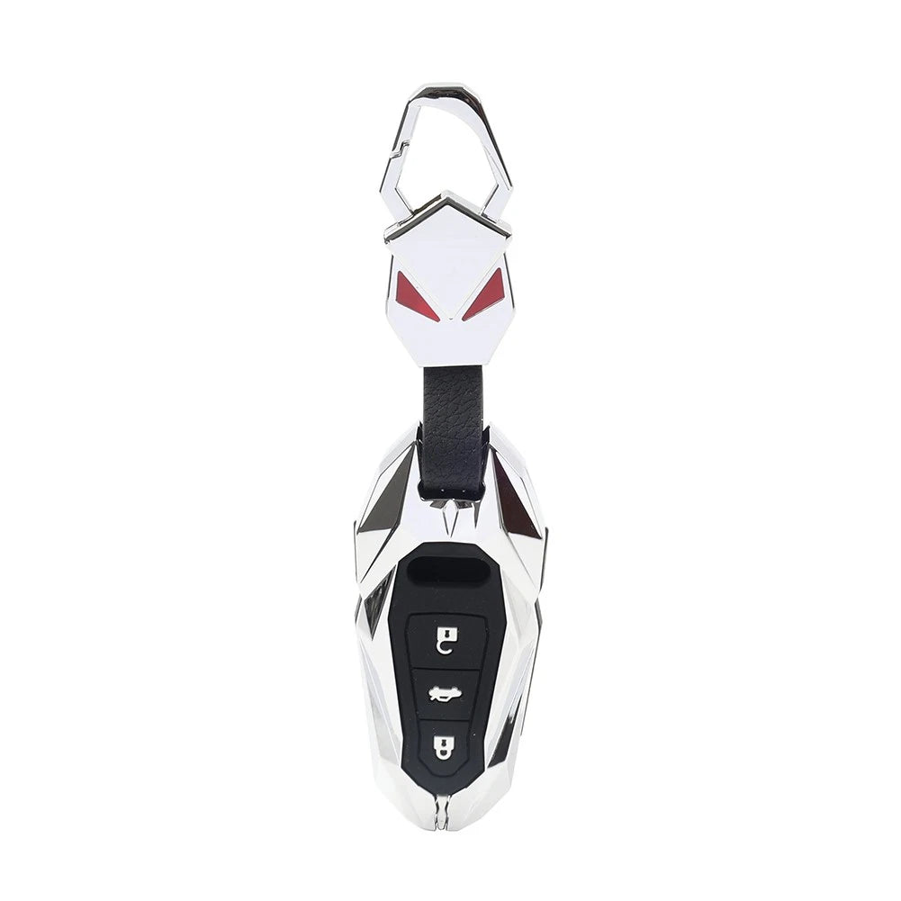 Key Fob Case Shell Cover for Audi A3 A6 A7 A8 Q7 Q8 S6 S7 S8 e-tron (Silver)