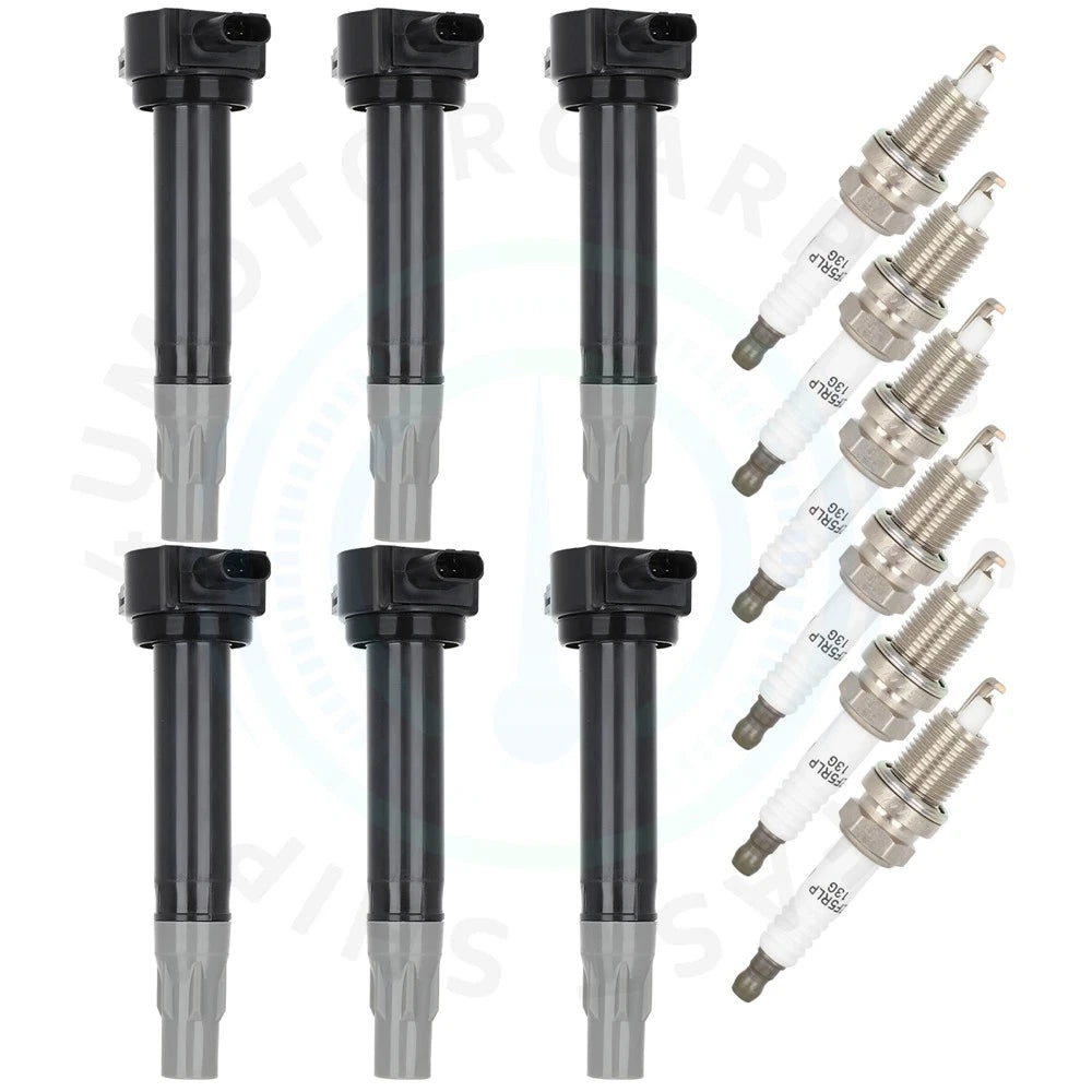 Set of 6 Ignition Coils & Spark Plugs for Chrysler Sebring Dodge Charger (2006–2010)