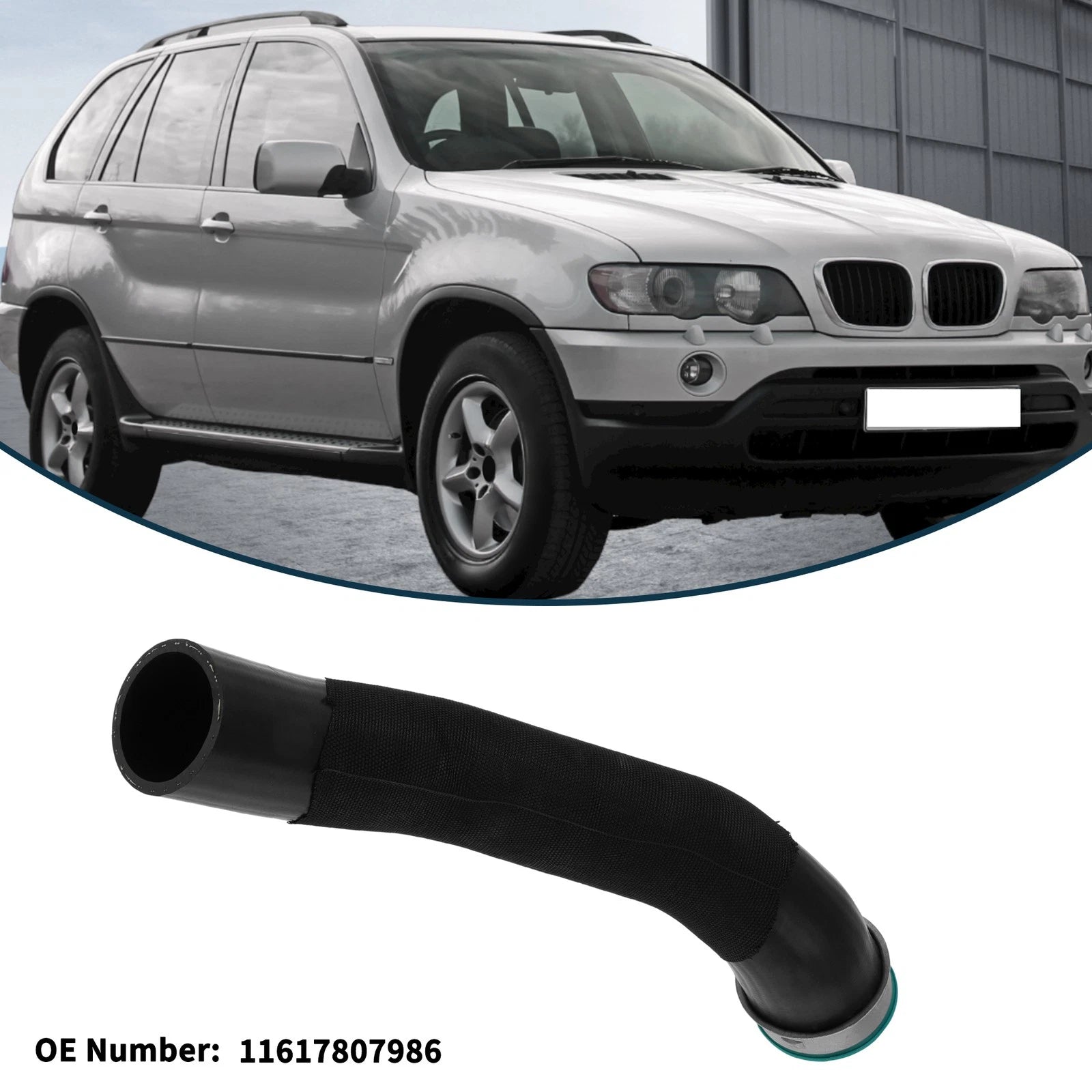 Radiator Hose for BMW X5 E70 (2008–2013) No. 11617807986 Rubber Black