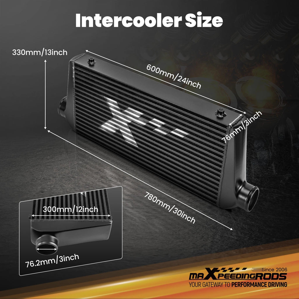 Intercooler Air Guide Plates Kit Universal 24x12x3" Bar & Plate