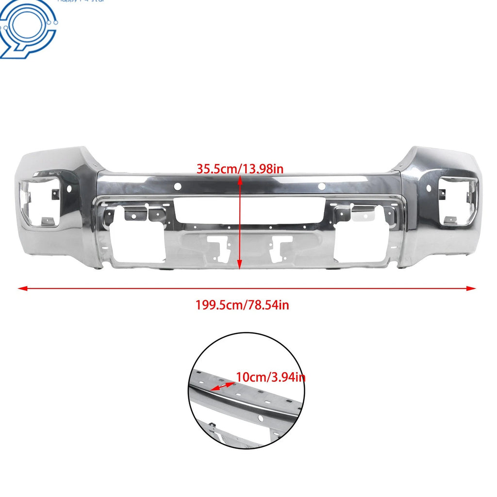 Chrome Front Bumper for GMC Sierra 2500HD (2015-2019) with Sensor Hole