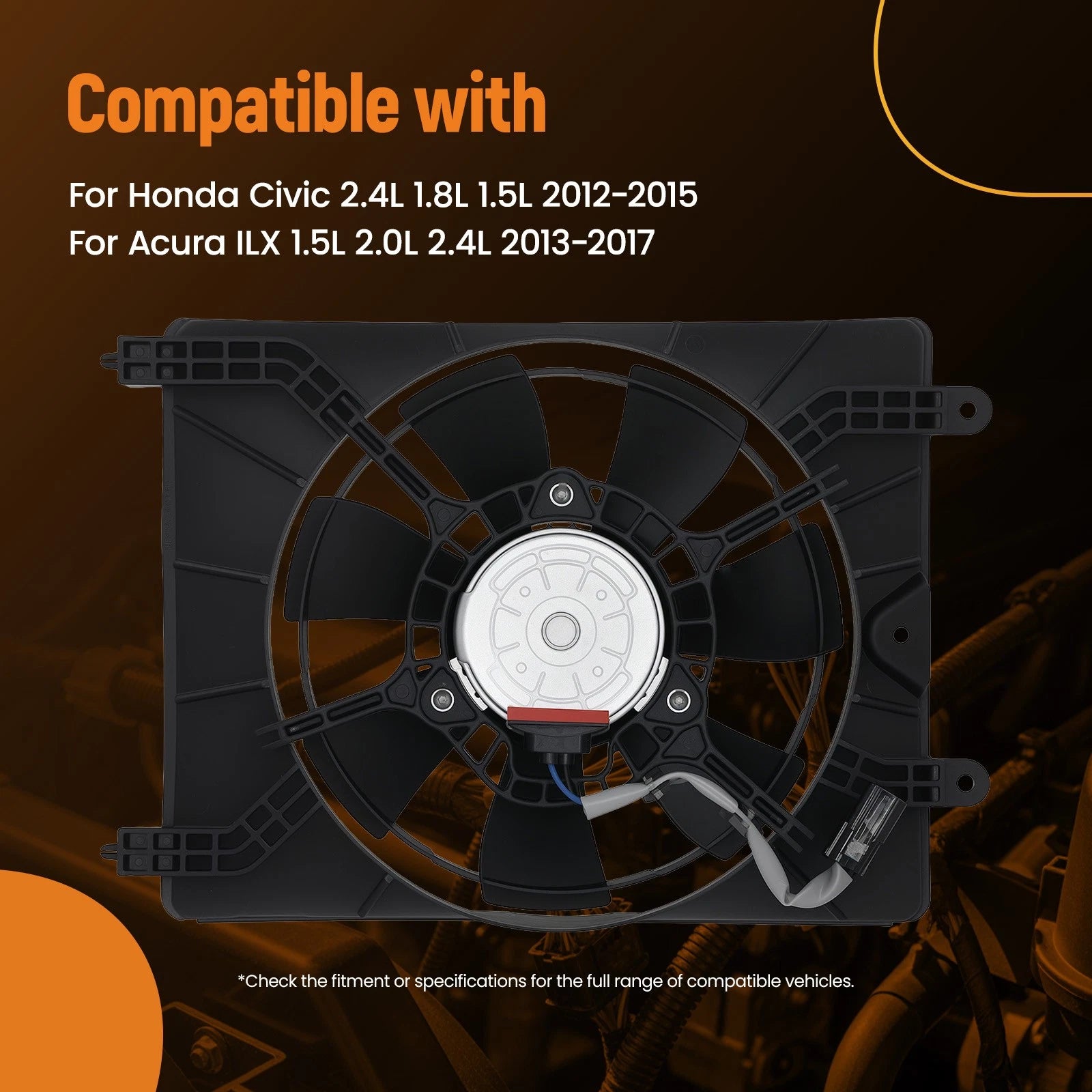 Electric Radiator Cooling Fan for Honda Civic (2012–2015) 38611R1AA01 7Blades