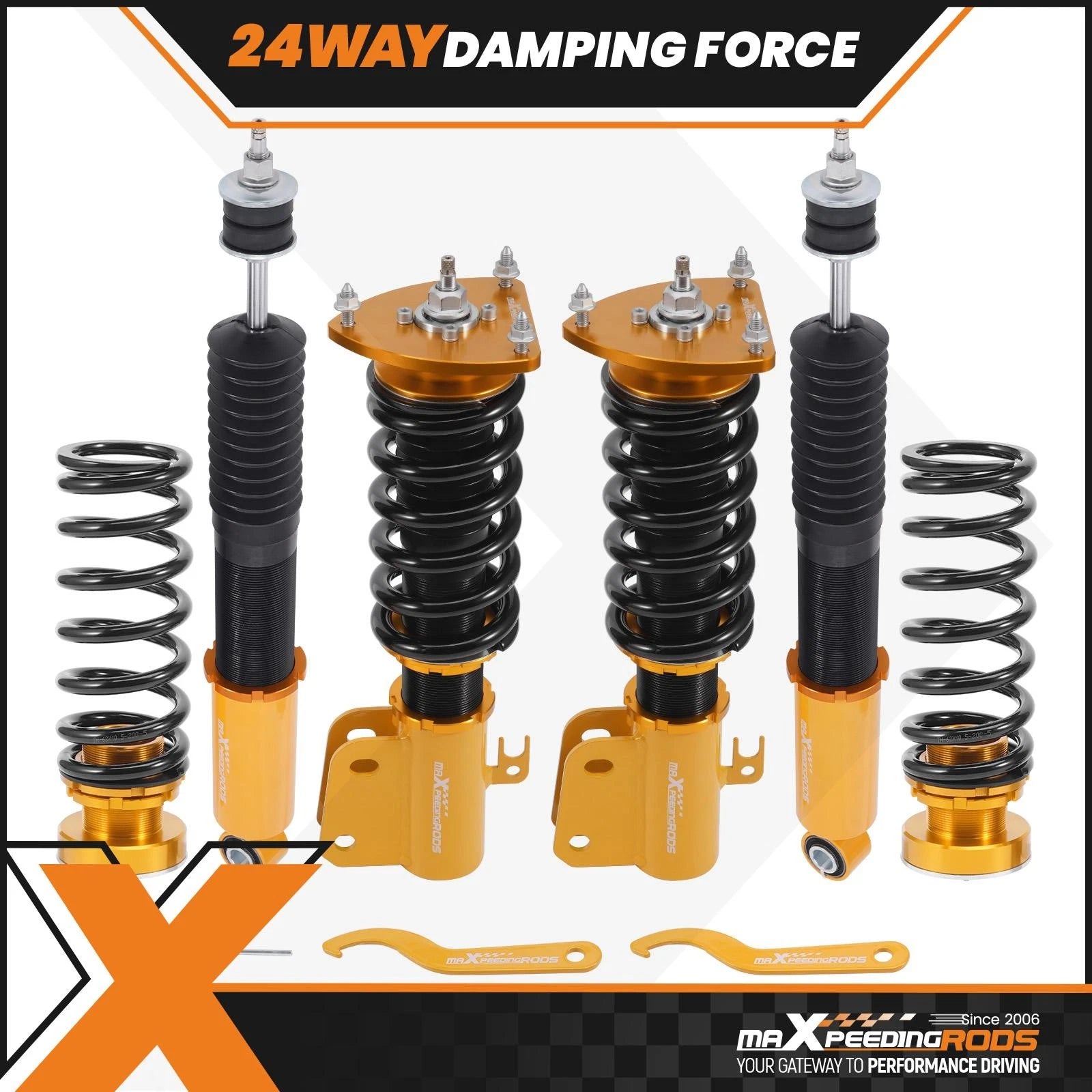 Coilovers 24 Way Adjustable Struts for Scion XB (2004–2006)