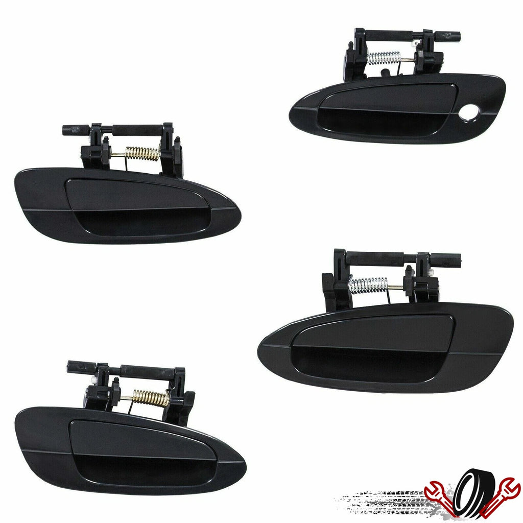 Set of 4 Door Handles for Nissan Altima (2002–2006) Smooth Black Exterior