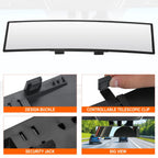 Universal Clip On Convex Panoramic Wide Angle Rear View Mirror for Cars