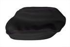 Leather Console Lid Armrest Cover for Subaru Crosstrek (2018–2020) Black Purple Stitch