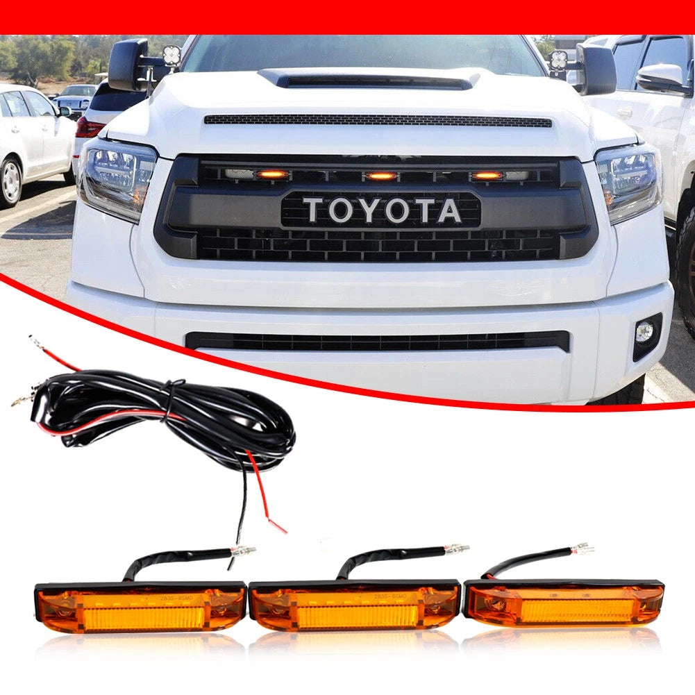 LED Front Grille Running Lights for Tundra (2014–2021) Amber Lens