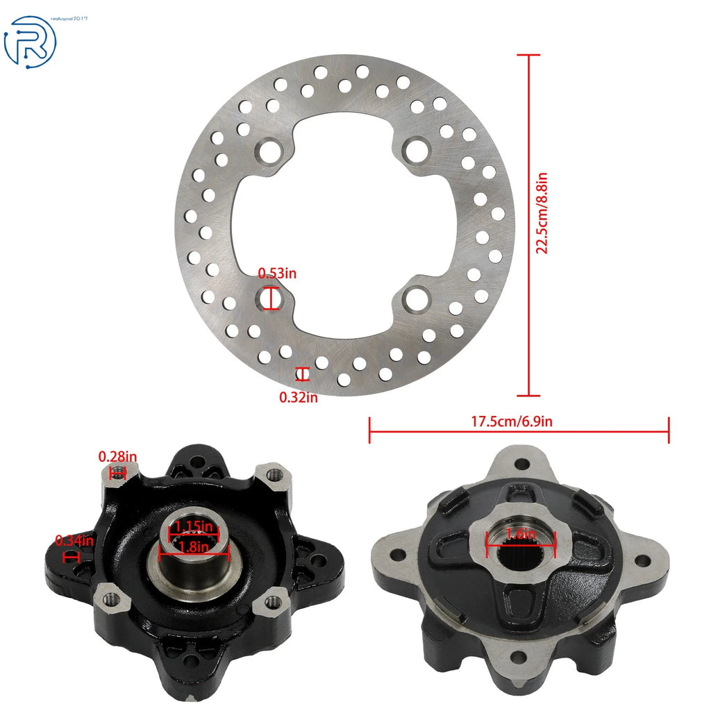 Front Wheel Hub Brake Rotor Kit for Polaris RZR 570 (2014–2019)
