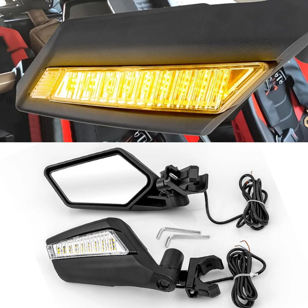 UTV Side Mirrors with LED Turn Signal for Can Am Maverick X3/X3 Max (2017–2023)