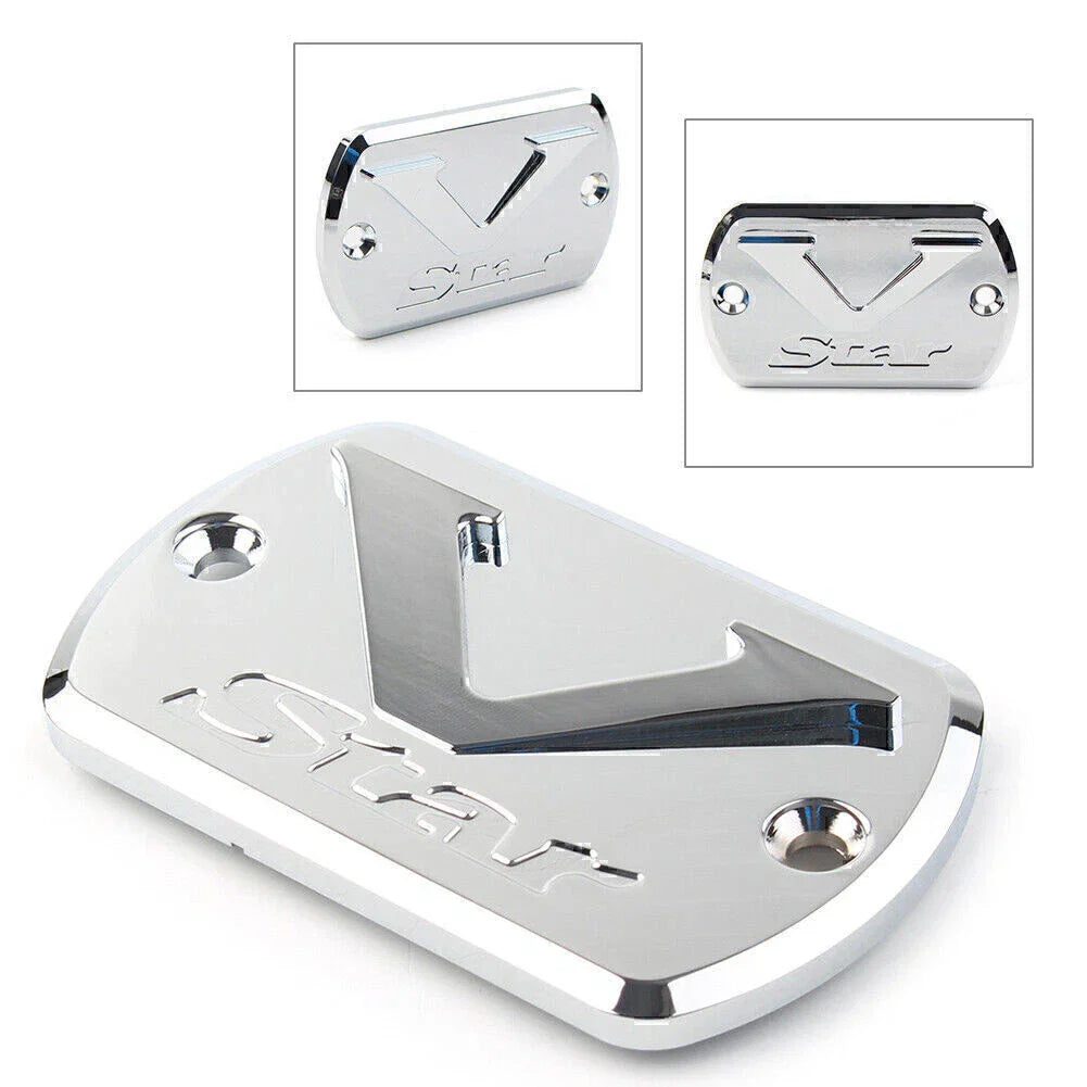 Chrome Brake Fluid Cap Reservoir Cover for Yamaha V Star XVS 650-1300