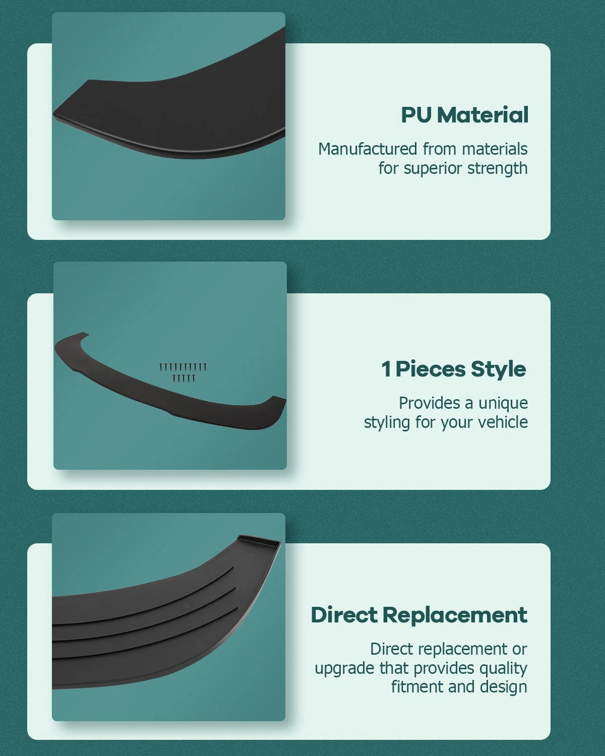 Front Bumper Lip Splitter Chin Spoiler V2 Style for Universal Fit