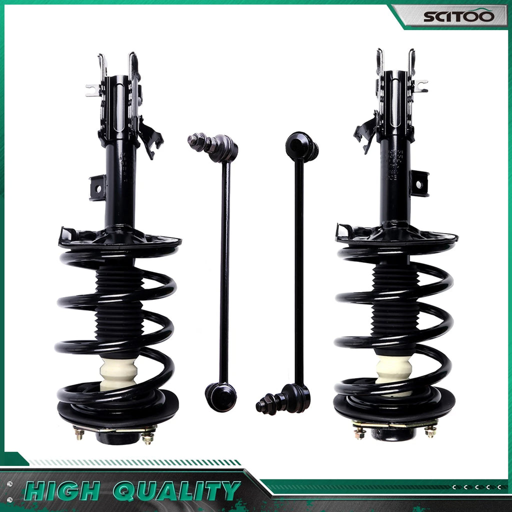4pc Front Strut w/ Coil Spring & Sway Bar Link Kit for Nissan Quest (2004–2009)