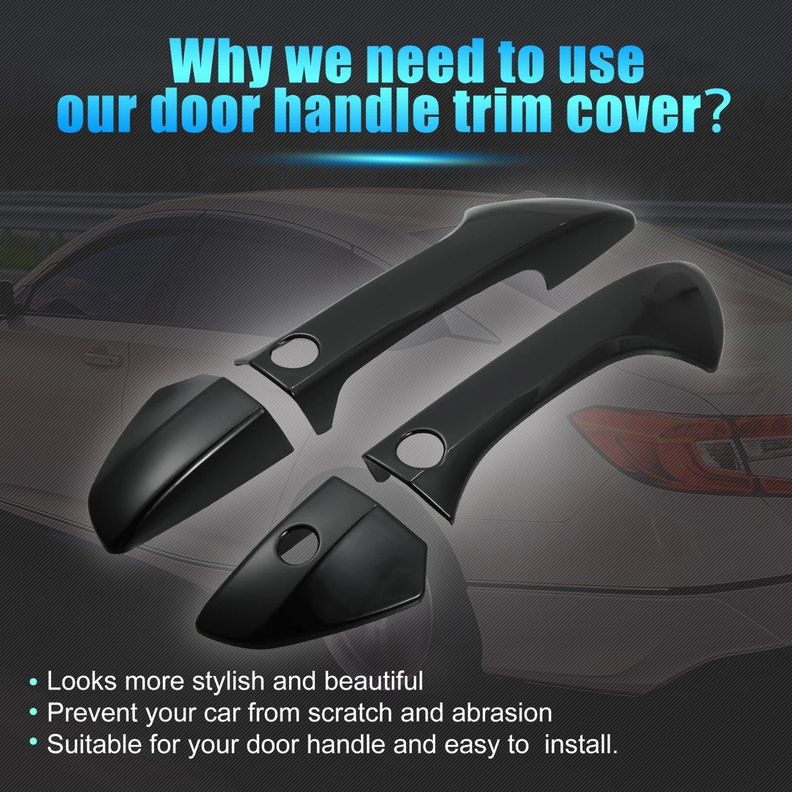 Set of 4 Car Door Handle Trims with Keyless Hole for Honda Accord (2018–2023)