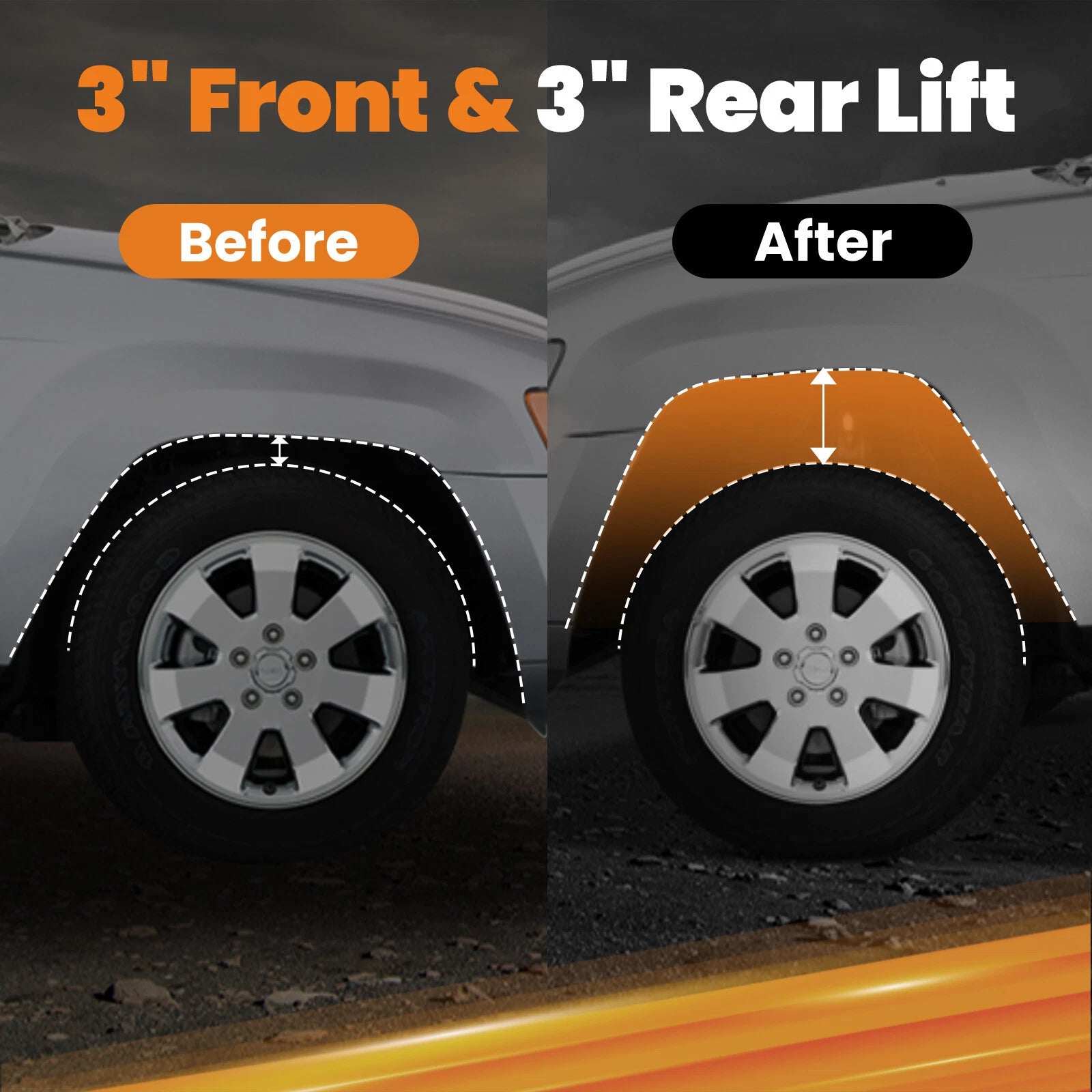 3" Body Lift Kit for Chevy GMC Silverado Sierra 1500 (2007-2013)