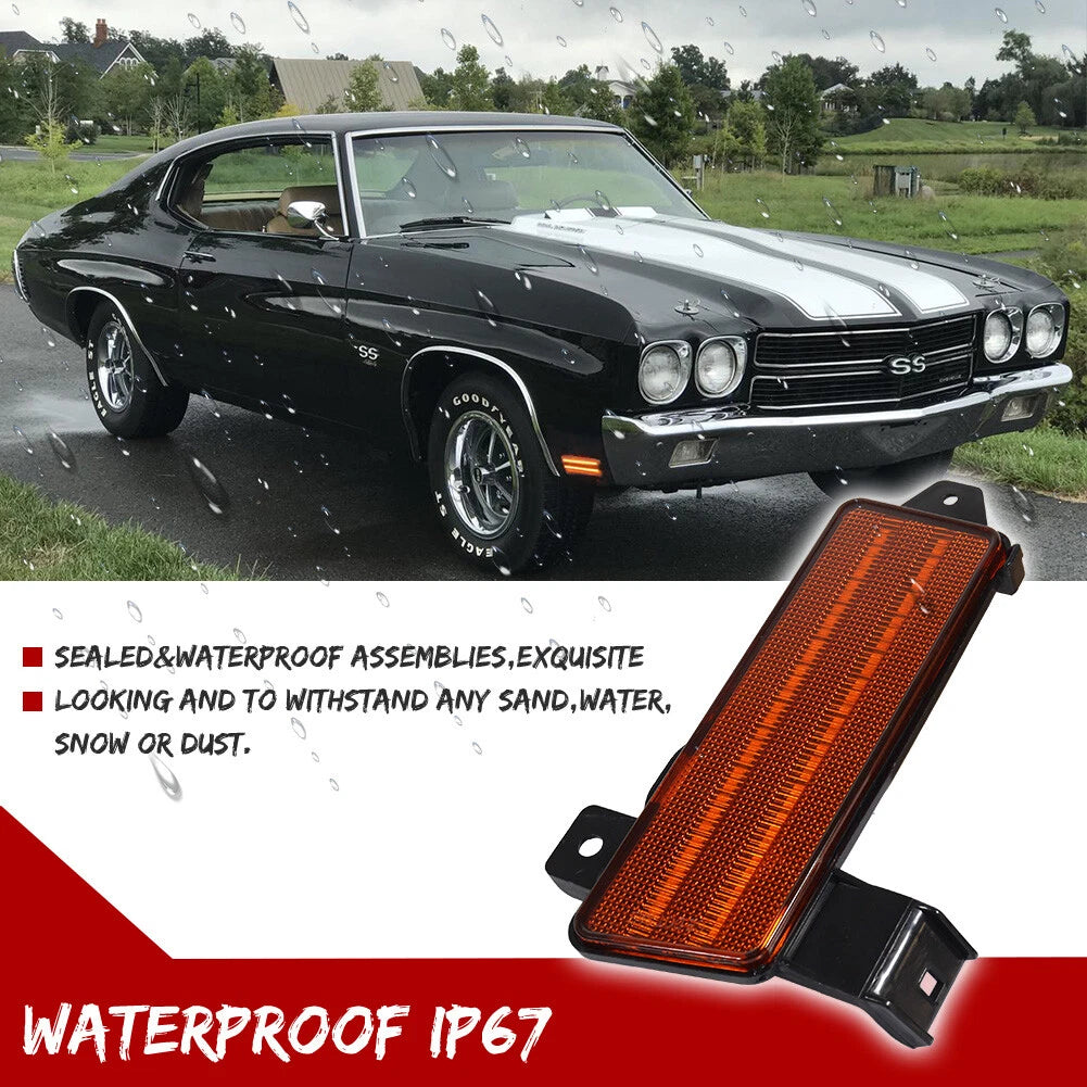 Pair LED Side Marker Lamps for Chevy Chevelle El Camino Malibu