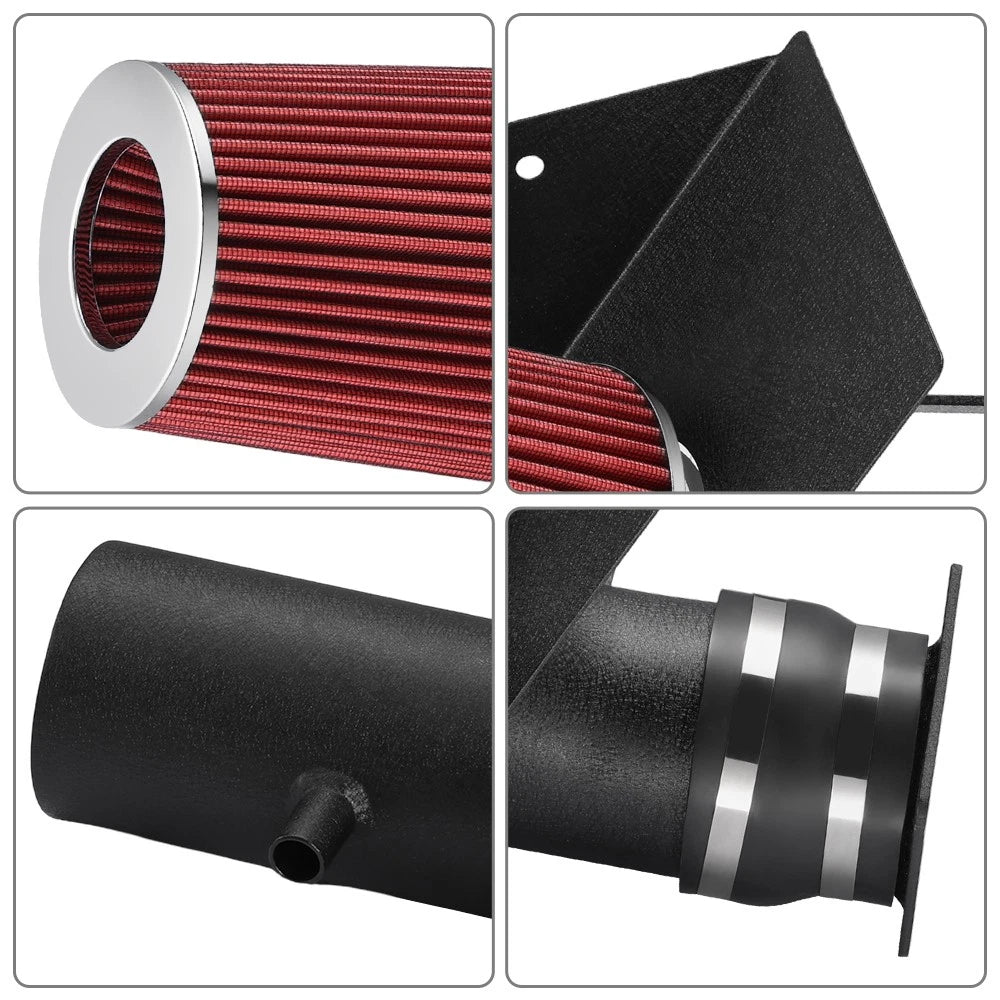 4 Inch Cold Air Intake Kit for Ford F-250 (1997–1999) - Red Filter, Heat Shield