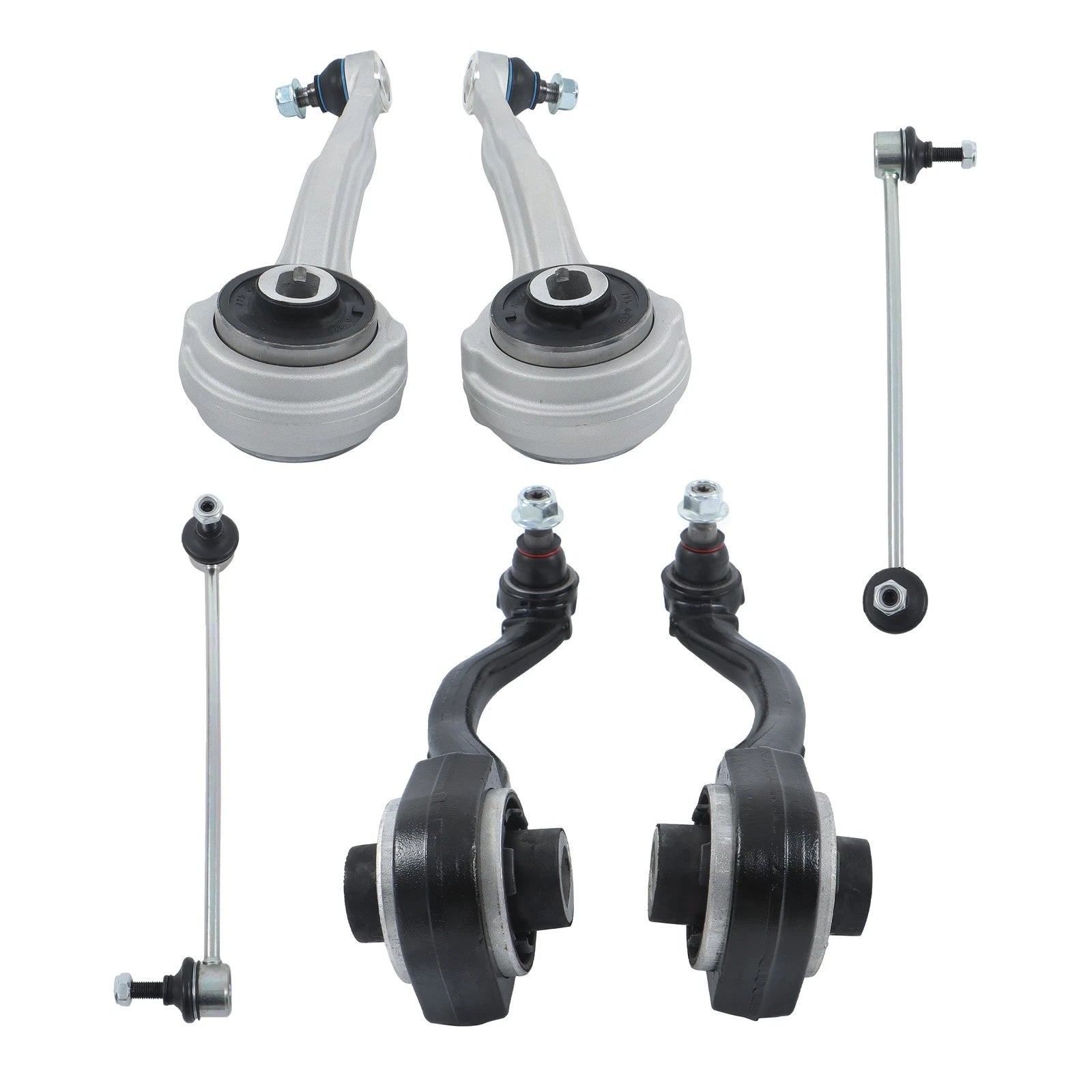 Set of 6 Control Arms and Sway Bar Links for Mercedes-Benz CLK550 (2007–2009)