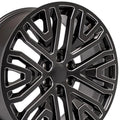 22" Black Wheel w/Milled Edge for 2003-2014 GMC Savana 1500 - RVO1709