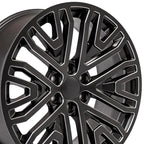22" Black Wheel w/Milled Edge for 2003-2014 GMC Savana 1500 - RVO1709