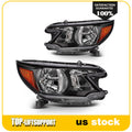 2X Black Headlight Assembly for Honda CR-V (2012–2014)